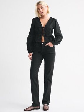 Abercrombie & Fitch Women's Straight Leg Jeans - Black